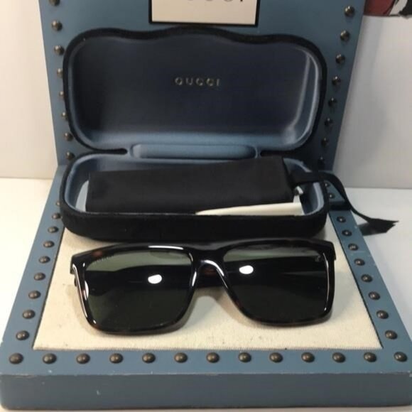 Gucci GG0748S 003 Havana/Green Rectangular Sunglasses – New Authentic ✨ - Picture 7 of 7